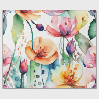 Lovely colourful flowers Wrapping Paper