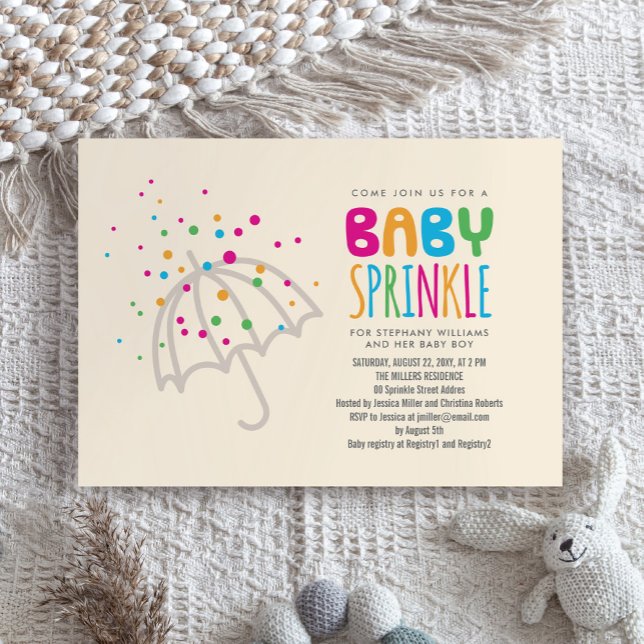 Lovely Colourful Modern Baby Sprinkle Invitation (Creator Uploaded)