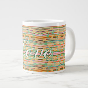 Lovely Colourful Mug With Green And Peach Floral
