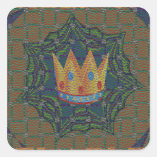  Lovely Crown Print vector Keep it Simple design Square Sticker