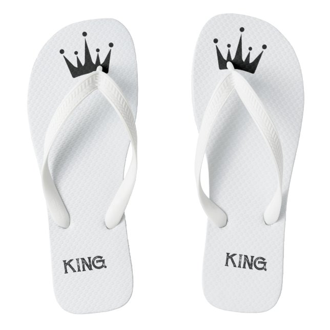 Lovely Crown with King Printed Text-Sandals of Men Thongs (Footbed)