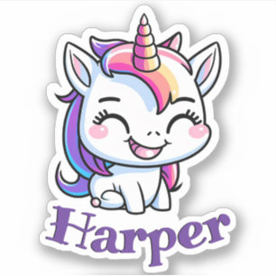 Lovely Custom Name and Joyful Happy Unicorn