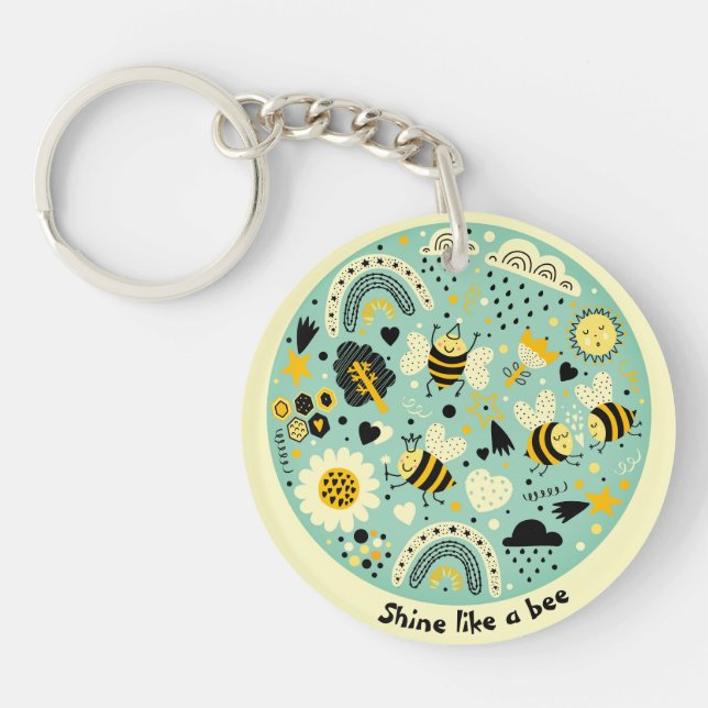 Lovely cute bees Keychain (Front)