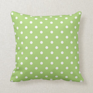 Lovely, cute, classic lime green polka dots cushion