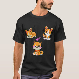 Lovely Cute Corgi Dog Puppies Pattern Corgi T-Shirt