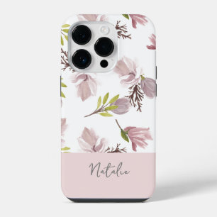 Lovely cute feminine personalised floral modern iPhone 14 pro case