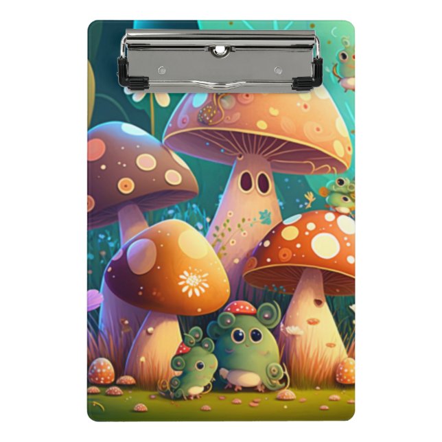 Lovely cute mushrooms mini clipboard (Front)