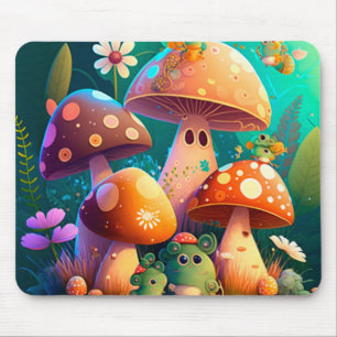 Lovely cute mushrooms   mouse pad