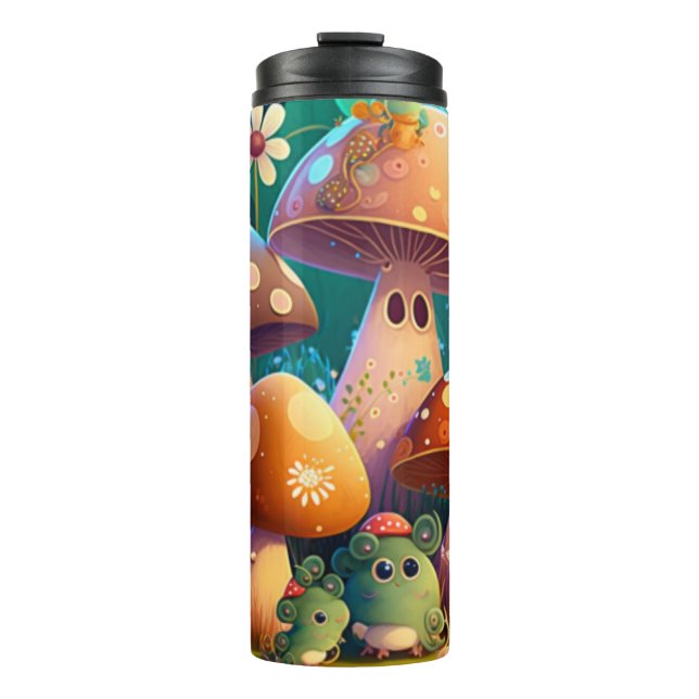 Lovely cute mushrooms thermal tumbler (Front)