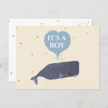 Lovely Cute Whale Baby Shower Its a Boy