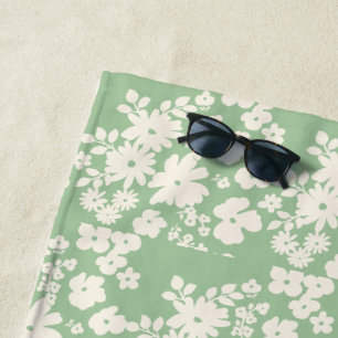 Lovely Daisies Pattern Custom Background Colours Beach Towel