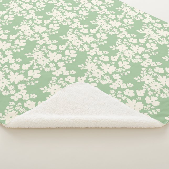 Lovely Daisies Pattern Custom Background Colours  Sherpa Blanket (3/4)