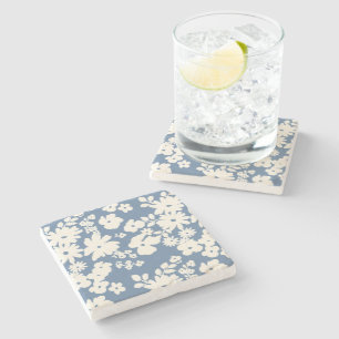 Lovely Daisies Pattern Custom Background Colours Stone Coaster