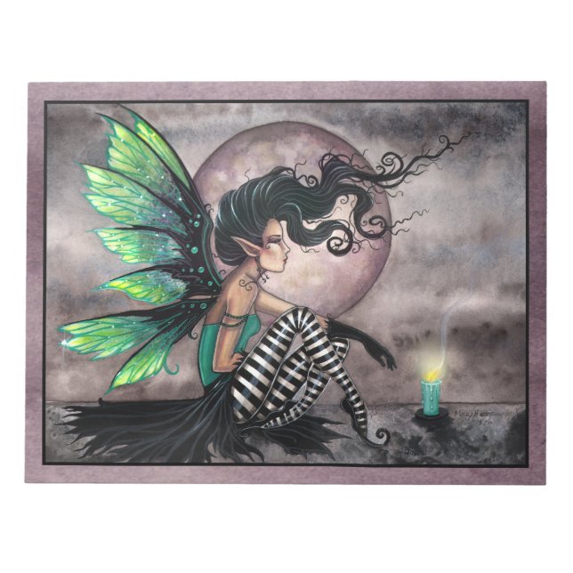 Lovely Dark and Green Fairy Notepad (Front)