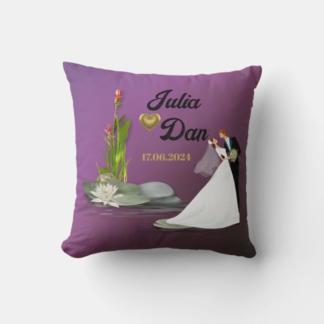 Lovely Dark Purple Wedding Invitation (Gift) Cushion (Front)