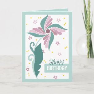 Lovely delicate zen doodle flower CC1276 Birthday Card