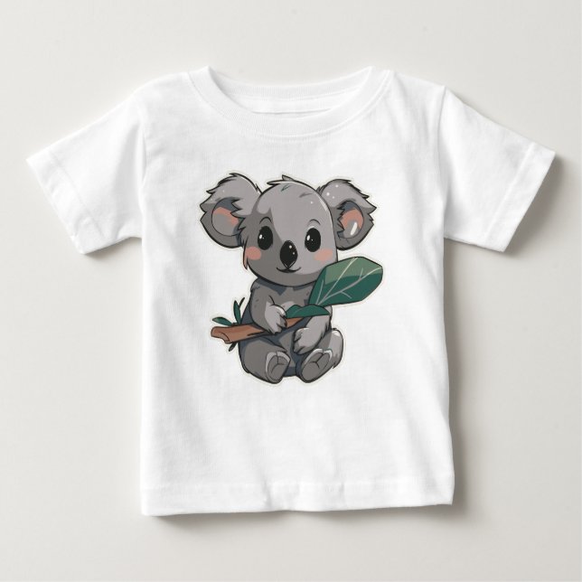 Lovely design featuring cute koala holding a leaf baby T-Shirt (Front)