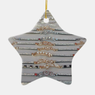 Lovely Diamind Jewellery heart design art collecti Ceramic Ornament