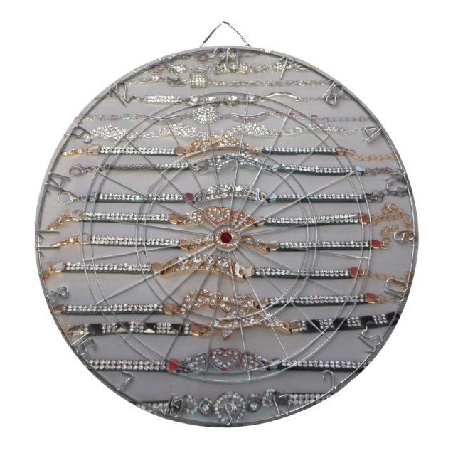 Lovely Diamind Jewellery heart design art collecti Dartboard (Front)