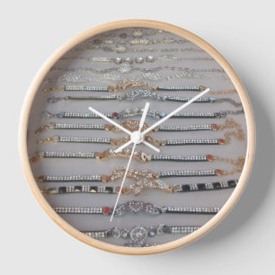 Lovely Diamind Jewellery heart design art Wall Clock