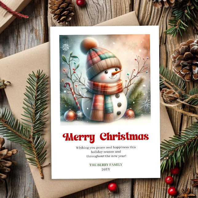 Lovely digital Christmas snowman minimalist card (Lovely digital Christmas snowman minimalist card)