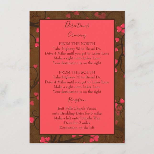 Lovely directions enclosure card (Front)