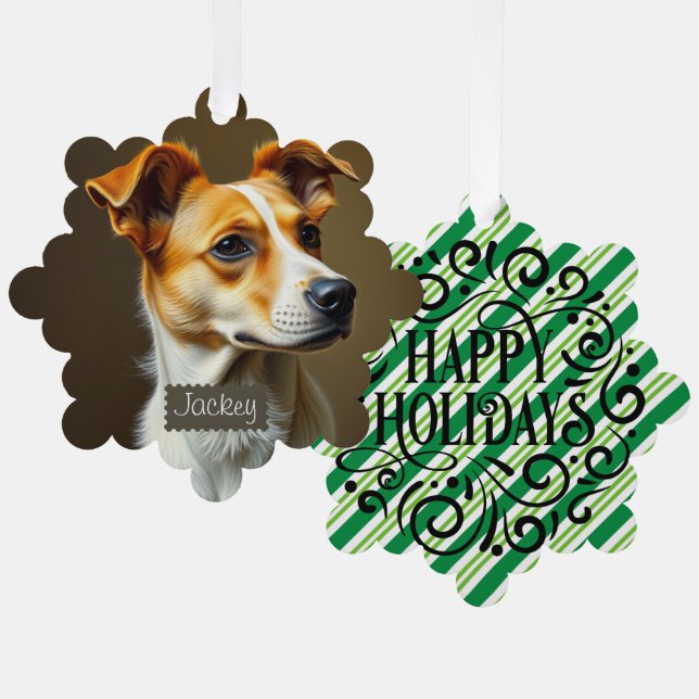 Lovely dog Create your own Holiday Tree Decoration Card (Front/Back)
