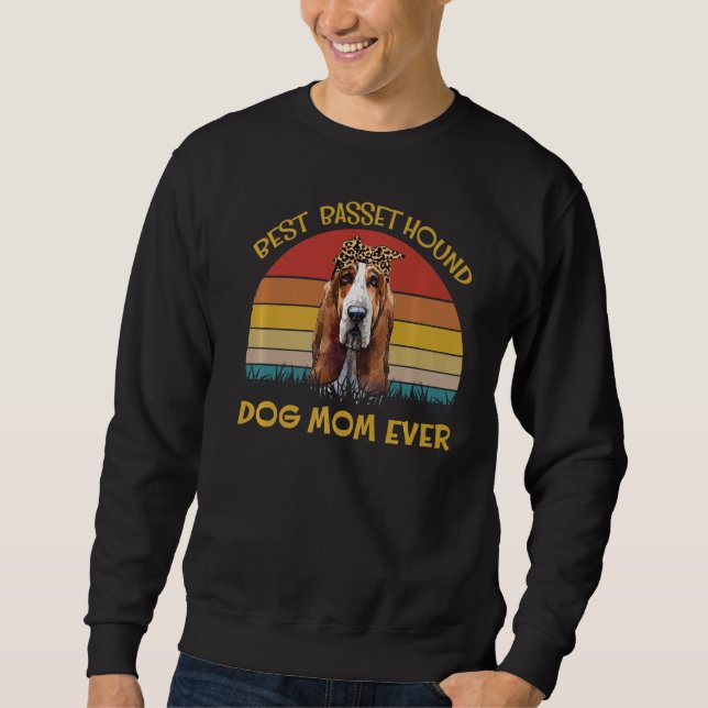 Lovely Dog Holder Dog  Best Dog Mum Basset Hound Sweatshirt (Front)