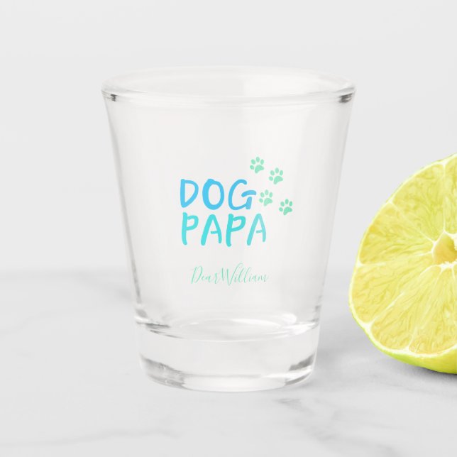 Lovely Dog Papa  Shot Glass (Front)