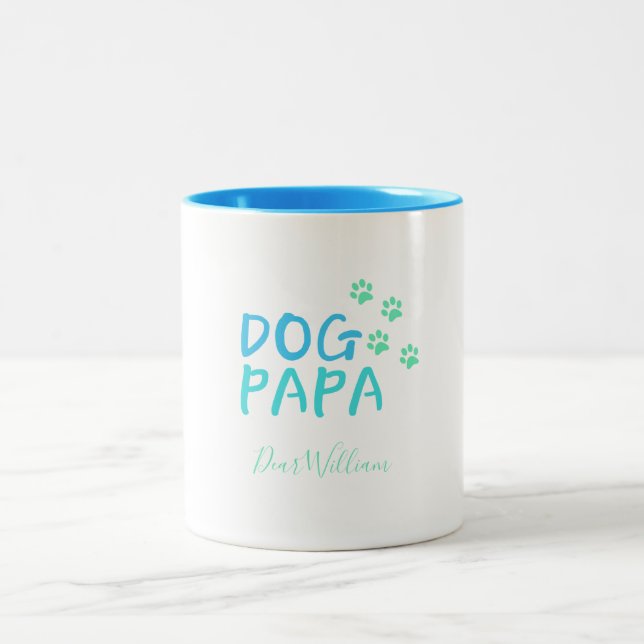 Lovely Dog Papa  Two-Tone Coffee Mug (Center)