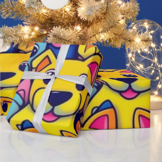 Lovely dogs colourful dogs pet vibes Wrapping Pape Wrapping Paper
