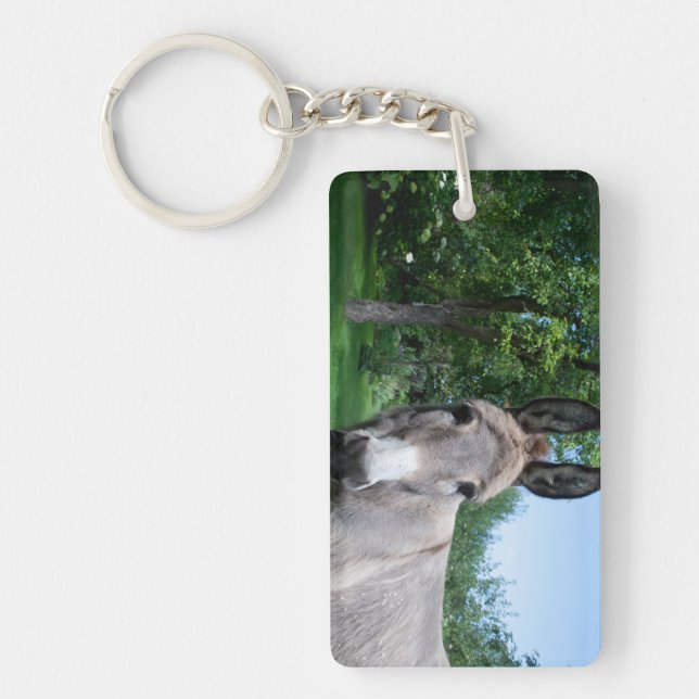 Lovely Donkey Portrait Key Ring (Front)