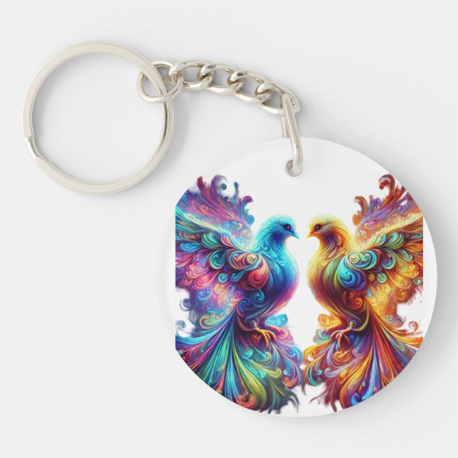 Lovely Doves Love Key Ring (Front)