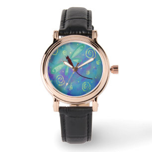 Lovely Dragonfly Abstract Art Watch