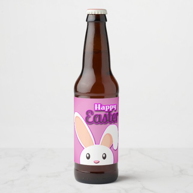 Lovely Easter Bunny 2 Beer Bottle Label (Front)