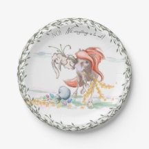 Lovely Easter tableware with horse and oyster