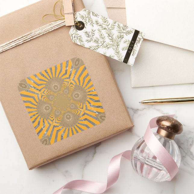 Lovely Edgy  amazing symmetrical pattern design Square Sticker (Gifting)