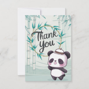 Lovely Editable Panda Thank You Card