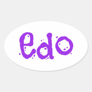 Lovely Edo Oval Sticker