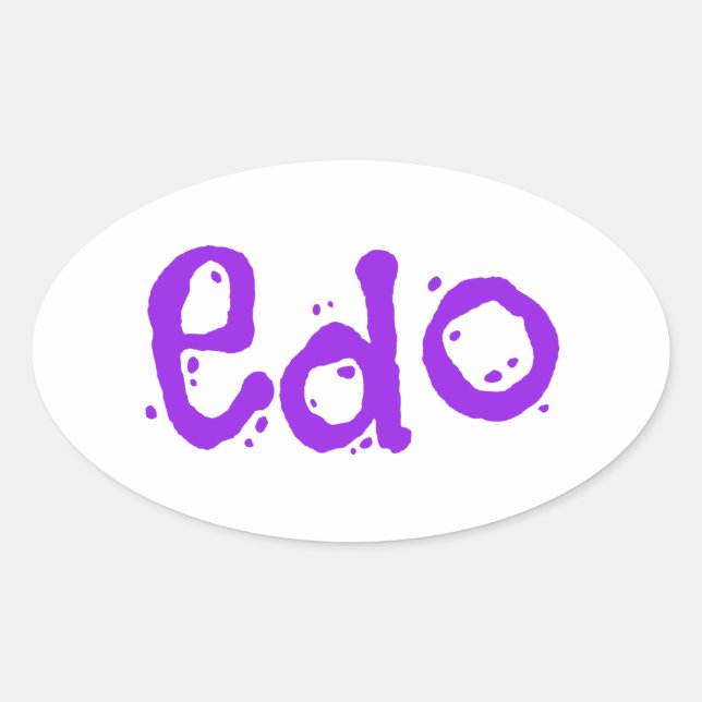 Lovely Edo Oval Sticker (Front)