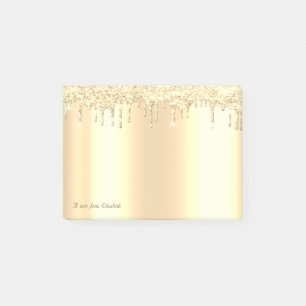 Lovely Elegant Gold Glitter Drips Post-it Notes