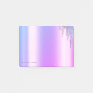 Lovely Elegant Violet Glitter Drips Post-it Notes