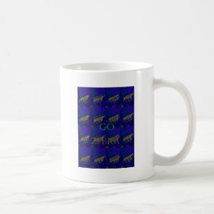 Lovely Elegant Zebra Graphic Design on Royal Hue  Coffee Mug