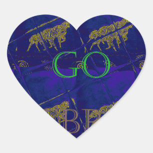 Lovely Elegant Zebra Graphic Design on Royal Hue  Heart Sticker