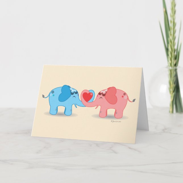 Lovely Elephants Holiday Card (Front)