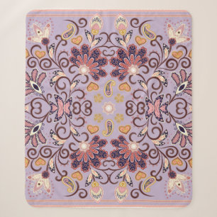 Lovely ethnic indian flowers. Beautiful ornament. Sherpa Blanket