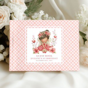 Lovely Fairy Girl Birthday Pastel Pink Guestbook