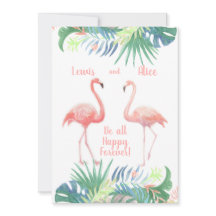 Lovely Fairy Tale For Two Flamingo Tropical Flower