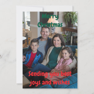 Lovely Family Photo Merry Christmas Card