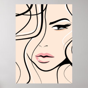 Lovely female face poster